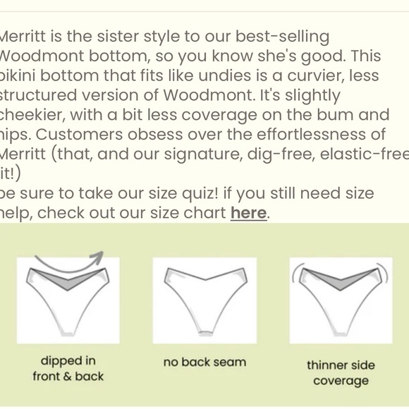 Onewith Merritt dipped cheeky bikini bottom sz 2x - Picture 6 of 7